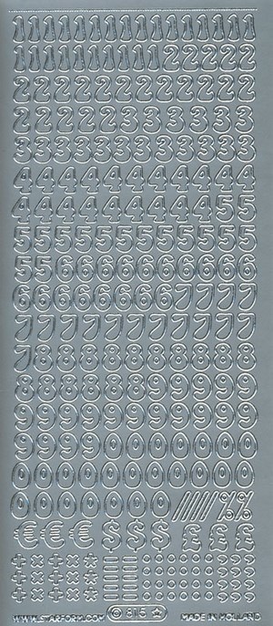 0815 - Tal - stickers - sølv